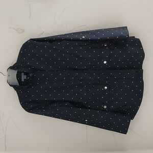 Laura Scott‎ Blue White Polka Dot Lightweight Windbreaker Jacket Medium